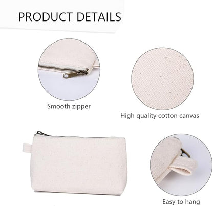 Travel Toiletry Bag for Women Cosmetic Bag with two Dividers Portable Makeup Bag Organizer (Canvas/Beige)