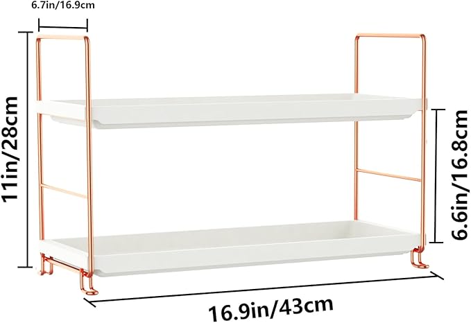 FSyueyun 2-Tier Makeup Shelf Organizer for Vanity