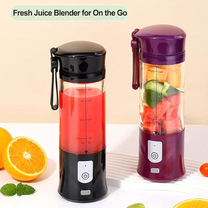 Portable Blender, Cordless, Personal Blender-for Shakes & Smoothies, BPA Free, Leakproof, USB-C Rechargeable, Ideal for Ice Blending, Juicing, and Food Processing, Convenient, and Versatile (Purple)