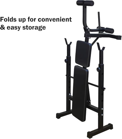 Weight Bench, Bench Press Set with Squat Rack