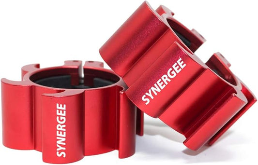 Synergee Rogue Red Aluminium Barbell Collars – Locking 2" Olympic
