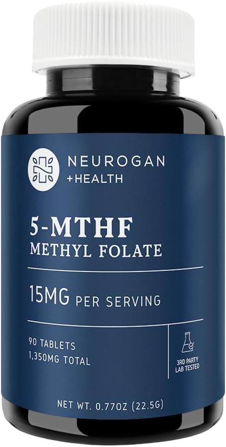 L-5-MTHF Methyl Folate Supplement, 15 mg - Active Folic Acid for Enhanced Absorption - Vegan, Gluten-Free & Non-GMO - Supports Cognitive, Cardiovascular & Mood Health - Made in USA, 90-Day Supply