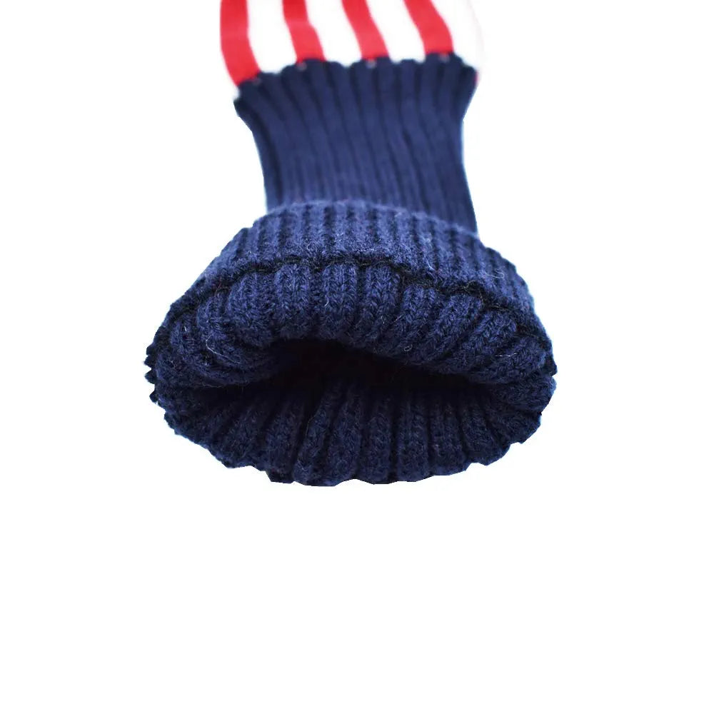 Stripes Knitted Golf Club Head Covers 3 Piece Set 1 3 5 Driver and Fairway HeadCovers Fits 460cc Drivers