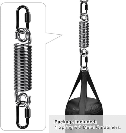 SELEWARE Heavy Duty Bag Spring for Punching Bag - Chrome Plated with Secure Closed-Loop Design for Boxing, MMA, and More, Smooth & Safe Suspension, Eliminates Ceiling Vibration During Boxing Workouts