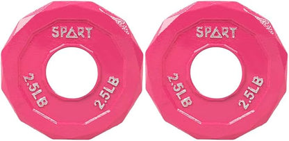 SPART Color Coded Weight Plate 2-Inch Cast Iron 2.5/5/10/15/25/35/45LB, Single/Pair/Set