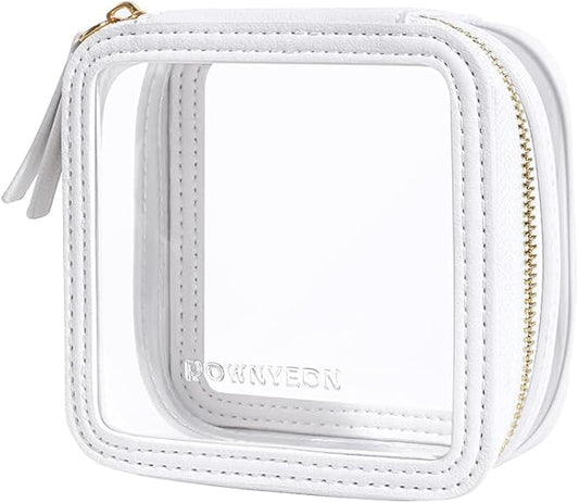 ROWNYEON Clear Makeup Case Toiletry Bag Multipurpose Travel Makeup Train Case Portable Cosmetic Organizer Transparent Storage Bag