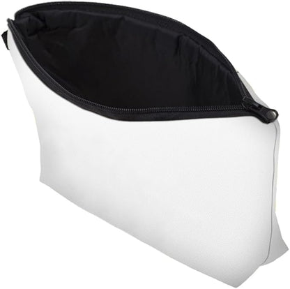 Cute Travel Makeup Bag Cosmetic Bag Small Pouch Gift for Women (Plain White)