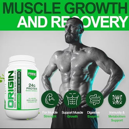 100% Grass Fed Unflavored Whey Protein Isolate-Keto-Low Carbs-2lbs