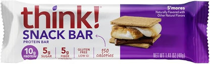 think! Protein Bars with Chicory Root for Fiber Snack Bars, 1.4 Oz