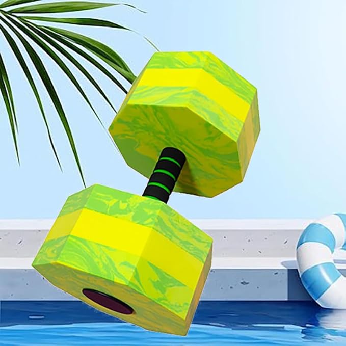 Aquatic Exercise Dumbbell Set of 2 for Water Aerobics, High-Density EVA-Foam Water Weights, Pool Fitness Equipment for Unisex Adults, camo