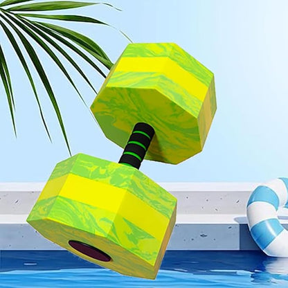 Aquatic Exercise Dumbbell Set of 2 for Water Aerobics, High-Density EVA-Foam Water Weights, Pool Fitness Equipment for Unisex Adults, camo