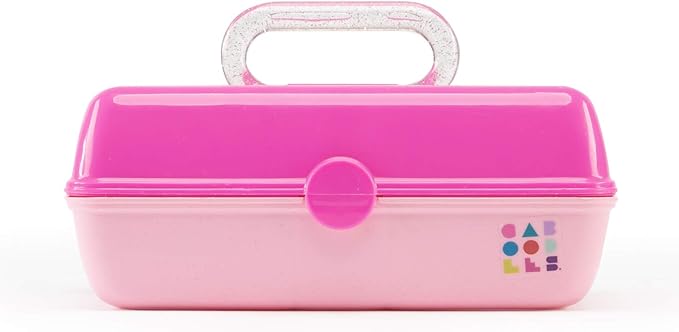 Caboodles Pretty in Petite Makeup Box, Hard Plastic Organizer Box, 2 Swivel Trays, Fashion Mirror, Secure Latch for Safe Travel
