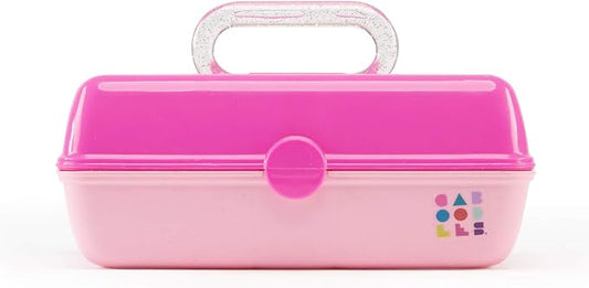 Caboodles Pretty in Petite Makeup Box, Hard Plastic Organizer Box, 2 Swivel Trays, Fashion Mirror, Secure Latch for Safe Travel