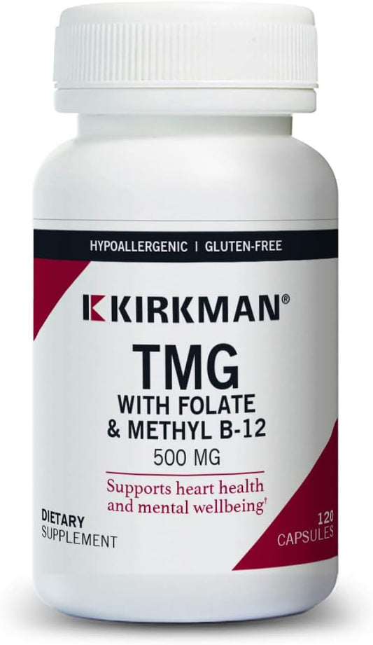 TMG (Trimethylglycine) 500 mg w/Folinic Acid & B12 Capsules - Hypo 120 capsules