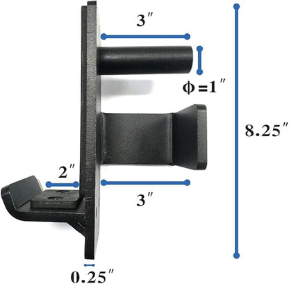 BESTHLS Power Rack Attachment Steel J Hooks 3x3 inches 5/8 inch 800lb (Pair)