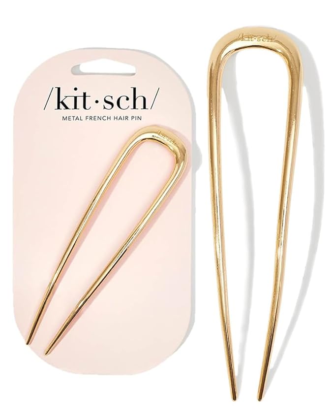 Kitsch Metal French Hair Pin for Women - Elegant Hair Accessories for Women, Ideal for Buns & French Twist, Designed for a Secure, Comfortable Fit - 1pc Gold