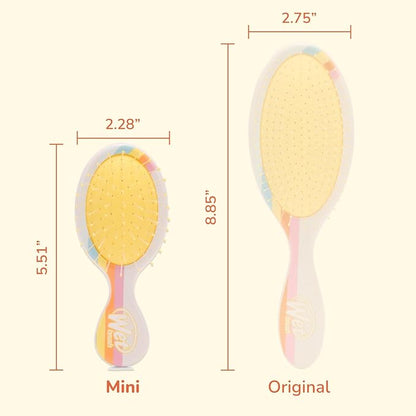 Wet Brush Mini Detangler Hair Brush, Rays (Sun Days), Detangling Travel Hairbrush, Ultra-Soft IntelliFlex Bristles Glide Through Tangles with Ease, Pain-Free, All Hair Types