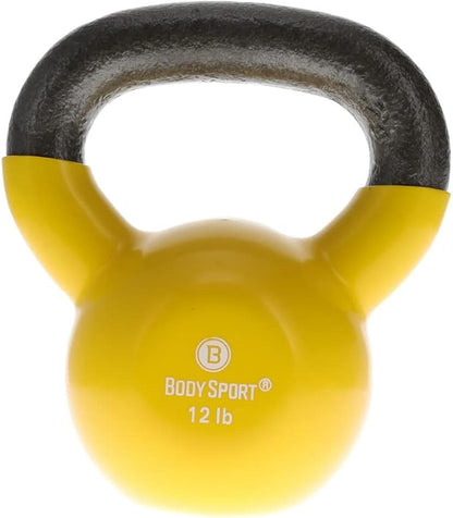 Body Sport Cast Iron Vinyl Coated Kettlebells –