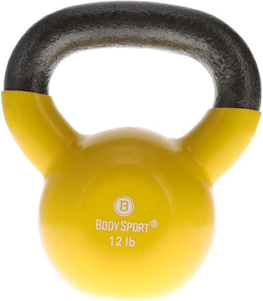 Body Sport Cast Iron Vinyl Coated Kettlebells –