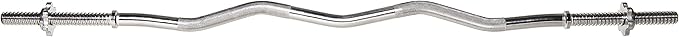 Signature Fitness Standard Olympic Super Curl Barbell Curl 48 inch