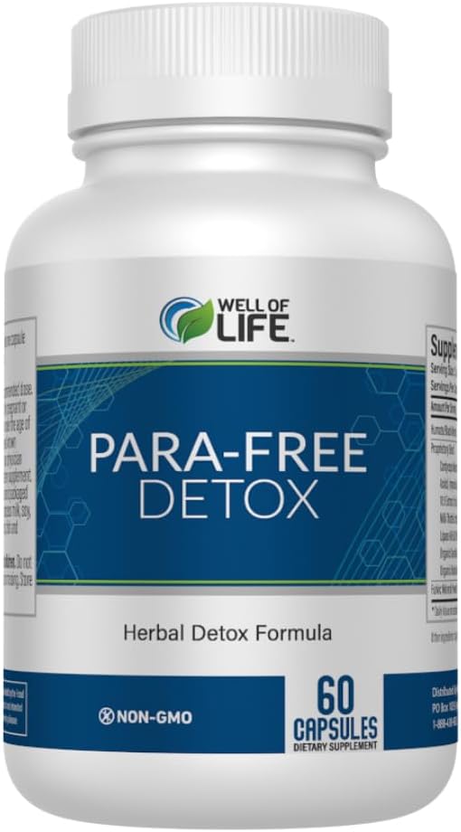 Well of Life para-Free Detox: Immune Support & Natural Detox Blend with Zinc, Black Walnut, Wormwood, Goldenseal, Cranberry & Garlic. Synergistic Formula for Overall Wellness: 60 V Capsules