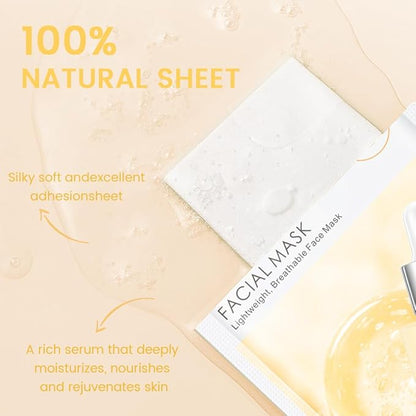 Face Sheet Mask Skincare,Hydrating Spa Face Mask For Sensitive Skin,Moisturize,Nourish for All Skin Types,Natural Skin Care Spa Face Mask for Women Men Girls,Pack of 6