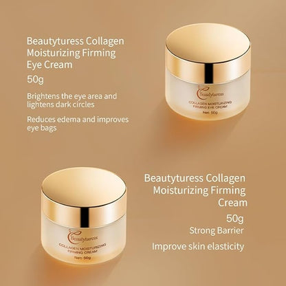 Korean Collagen Skincare Set for Women - Snail Mucin Infused - Deep Moisturizing & Firming Skin - Included Face Toner, Ampoule Serum, Lotion, Eye Cream, Idea Gift For Mother,Girlfriend