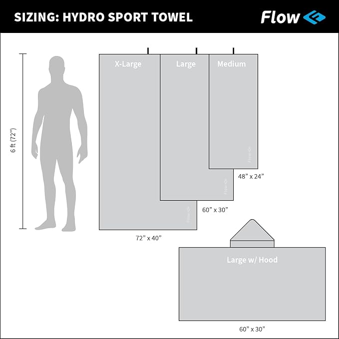 Flow Hydro Sport Towel - Microfiber Quick Dry (60" x 30"))