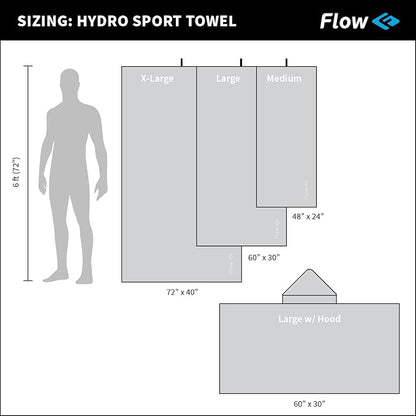 Flow Hydro Sport Towel - Microfiber Quick Dry (60" x 30"))