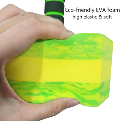 Aquatic Exercise Dumbbell Set of 2 for Water Aerobics, High-Density EVA-Foam Water Weights, Pool Fitness Equipment for Unisex Adults, camo