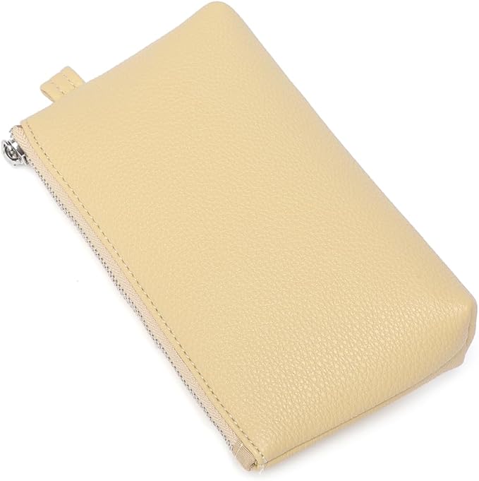 PU Leather Makeup Simple and Convenient Handbag Small Exquisite Storage Bag (Pu/Almond Yellow)