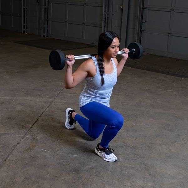 Body-Solid Rubber Coated Fixed Weights Straight Barbells- Weighted