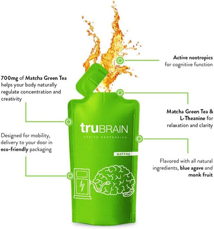 TruBrain Drinks – Nootropic Brain Food Designed by Neuroscientists to Boost Mental Output & Improve Memory Nootropic Supplement
