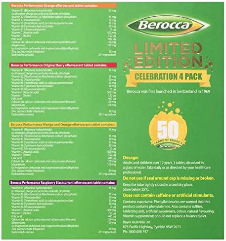 Berocca Performance Effervescent Tablets 60 Count Limited Edition Celebration Pack