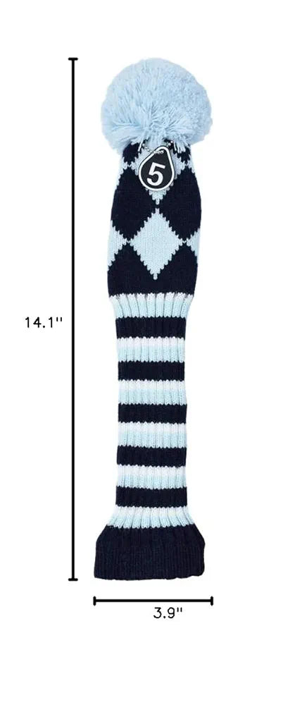 Stripes Knitted Golf Club Head Covers 3 Piece Set 1 3 5 Driver and Fairway HeadCovers Fits 460cc Drivers