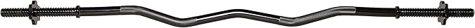 Signature Fitness Standard Olympic Super Curl Barbell Curl 48 inch
