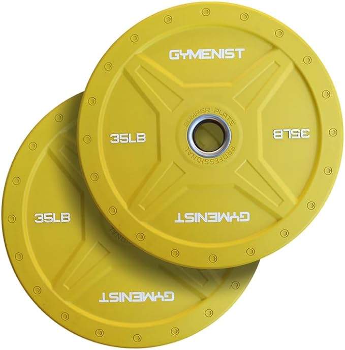 GYMENIST Bumper Plates is Made for 2 Inch 10 LB 55 LB
