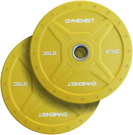 GYMENIST Bumper Plates is Made for 2 Inch 10 LB 55 LB