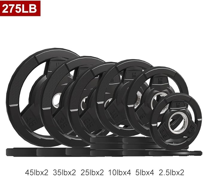 Weight Plate 2-Inch Rubber Coated Olympic Grip Plate 2.5/5/10/15/25/35/45 LB