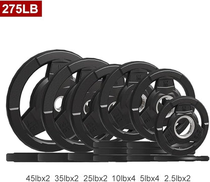 Weight Plate 2-Inch Rubber Coated Olympic Grip Plate 2.5/5/10/15/25/35/45 LB