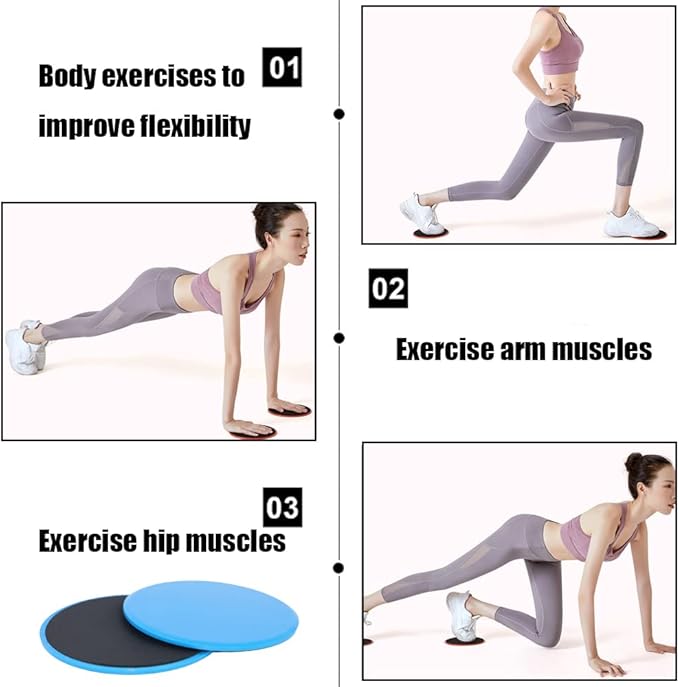 Non Slip Exercise Gliding Discs 2 Pcs Core
