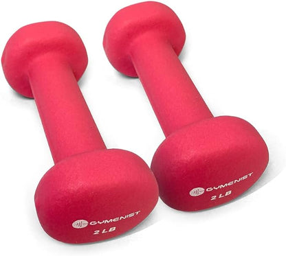 Gymenist Dumbbell Set With Hard Plastic Case Includes 3 Pairs And A Hard Travel Carry Storage Case
