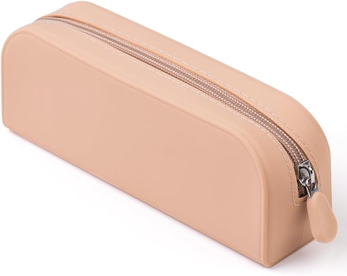 Silicone Makeup Brush Holder Travel Cosmetic Bag, Portable Cosmetic Face Brushes Holder with Zipper, Large Travel Makeup Brush Case