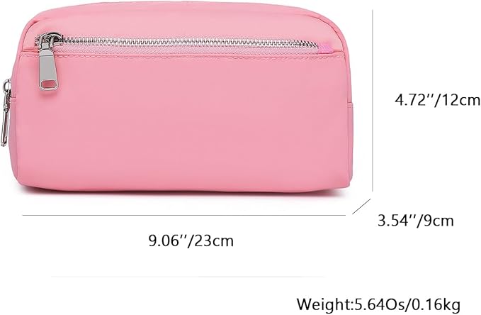Nylon Female cosmetic bags Canvas toiletry bags Wash bags with large capacity Simple design (Nylon/Pink)