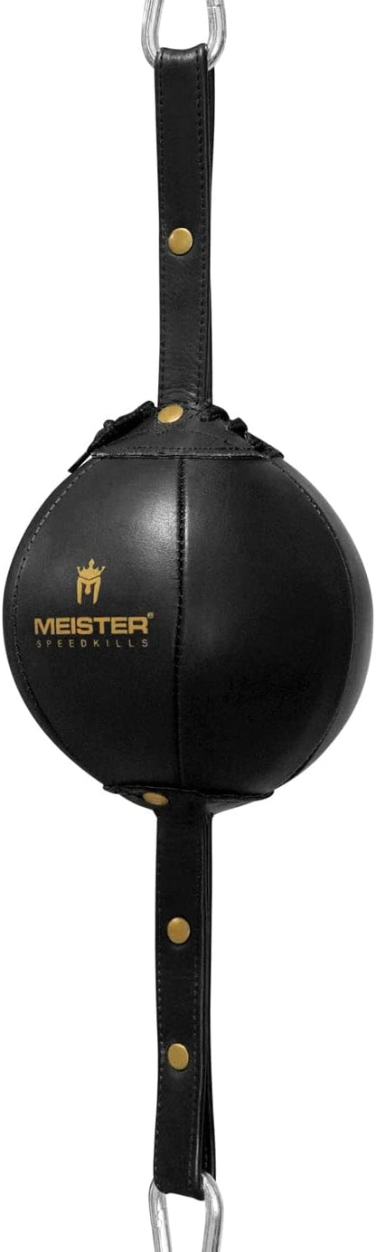 Meister SpeedKills Double-End Leather Speed Bag w/Bungees & Lightweight Latex Bladder