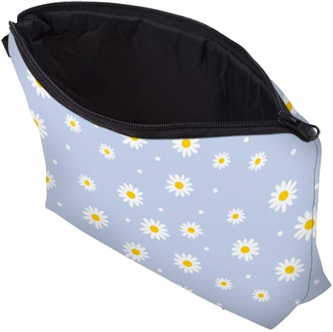 Cute Travel Makeup Bag Cosmetic Bag Small Pouch Gift for Women (Daisy)