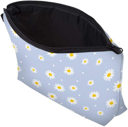 Cute Travel Makeup Bag Cosmetic Bag Small Pouch Gift for Women (Daisy)