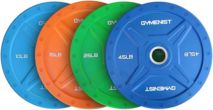 GYMENIST Bumper Plates is Made for 2 Inch 10 LB 55 LB