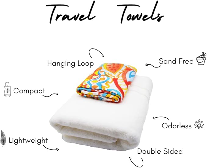 ECCOSOPHY Microfiber Beach Towel - Sand Free Towels 71x35 in