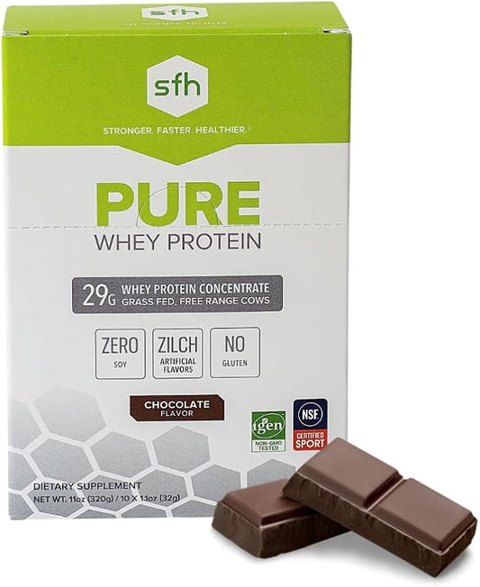 Pure Whey Protein Powder Chocolate Pack of 10 Single Serves